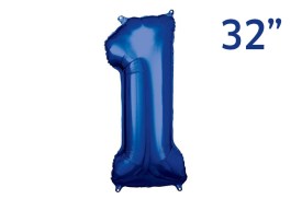 Globo metalizado azul numero 1